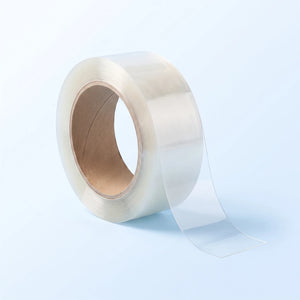 Transparentes Paketband – glasklare Premium-Klebeband-Rolle 48 mm × 66 m mit abgerolltem Streifen