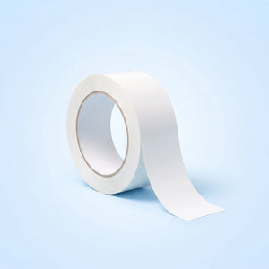 Weißes Paketband – Premium-Klebeband Rolle 48 mm × 66 m mit abgerolltem Streifen