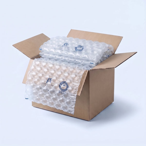 Verpackungspolster Größe M – Karton 60 × 40 × 40 cm mit 100 Luftpolstermatten, reicht für ca. 50 Pakete